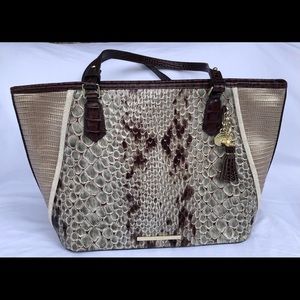 NWT Brahmin Medium Asher Tote in Stone Carlisle
